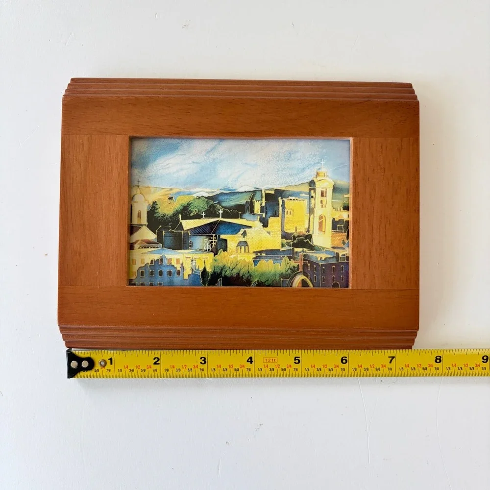 Vintage HB Group Solid Wood Picture Frame Tiered Crown Molding Brown 5.5x7.5